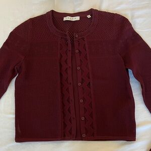 Sandro Burgundy Women's Cardigan